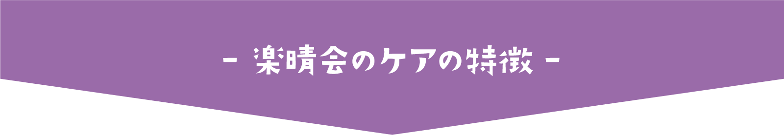 楽晴会のケアの特徴